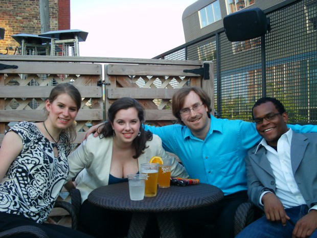 with the ensemble from Produce, Chicago, Ill. from left: Melissa Pierce, Claire DiVizio, Ezra Donner, Steven Gooden